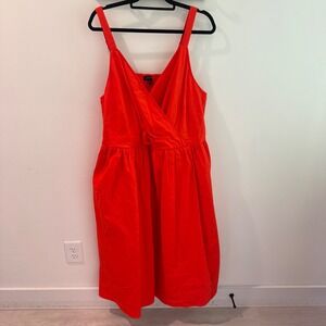 Universal Standard Bellport Crossover Sateen Midi Dress Poppy Red Large 22//24